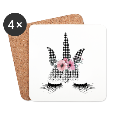 Einhörner Untersetzer - Einhorn Einhorn Tartan