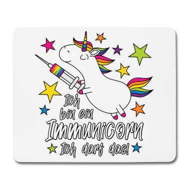 Einhörner Mousepad - Geimpft! Ich bin ein Immunicorn Ich darf das!