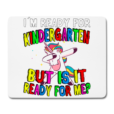 Einhörner Mousepad - Im Ready for Kindergarten Dino Einhorn Kinder