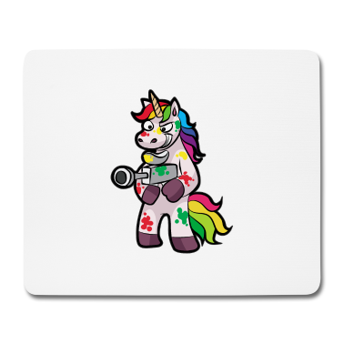 Einhörner Mousepad - PAINTBALL Einhorn Markierer Airsoft Geschenk Kind