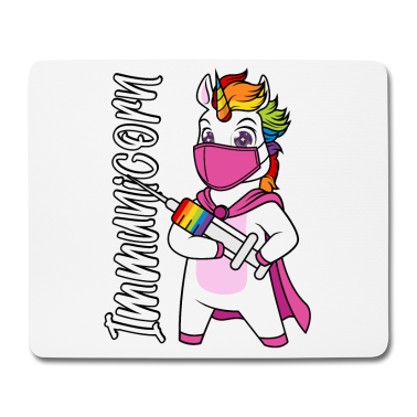 Einhörner Mousepad - Geimpft Impfung impfen Immunicorn Spritze