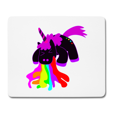 Einhörner Mousepad - Lustiges Kotzendes Schwarzes Einhorn Regenbogen