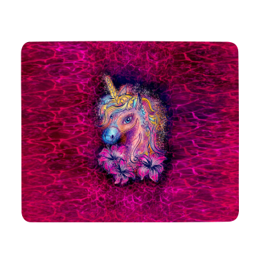 Motiv Einhorn, Hibiskus, Blüten, Blumen, Muster, pink