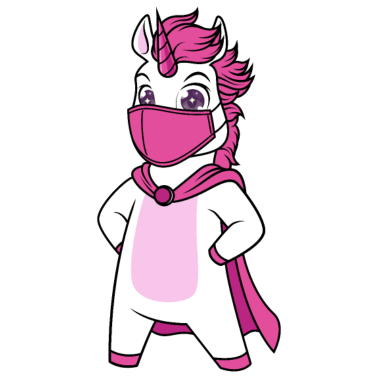 Motiv Einhorn mit Gesichtsmaske Superheld Maske Lustig