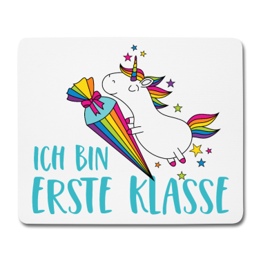 Einhörner Mousepad - Einhorn Einschulung Schule Zuckertüte Erste Klasse
