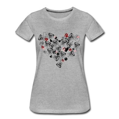 Hunde T-Shirt - Mops-Herz