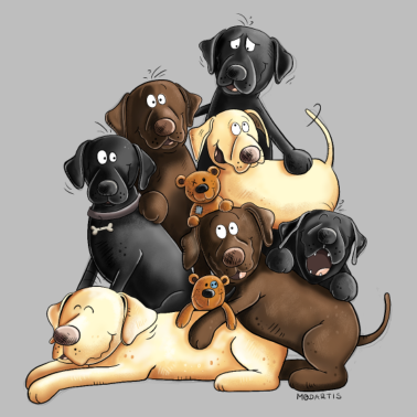 Motiv Lustiger Labrador Hundehaufen I Retriever Hunde