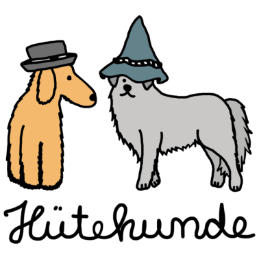 Motiv Huetehunde Hütehund Hunde mit Hut