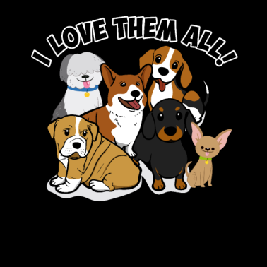 Motiv Ich liebe alle Hunde Hundehalter Haustier