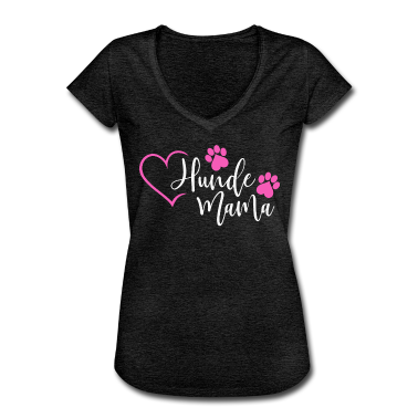 Hunde T-Shirt - Hundemama Hunde Mama Herz Hund Frauchen Tier pink