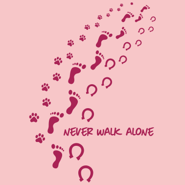 Motiv never walk alone hund pferd