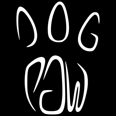 Motiv Schriftzug Hunde Pfote