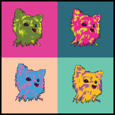 Motiv Popart Comic Hund Hunde Yorkshire Terrier Yorkie