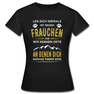 Hunde T-Shirt - Lustiger Hunde Spruch Frauchen Hund Damen Vintage