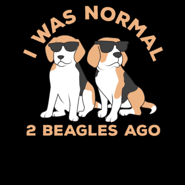 Motiv Ich war normal vor 2 Beagles