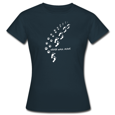 Hunde T-Shirt - Never Walk Alone - Spuren