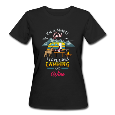Hunde T-Shirt - T-shirtdesign ich liebe camping Hunde und Wein