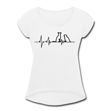 Hunde T-Shirt - Zwei Hunde EKG Herzlinie