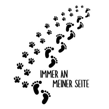 Motiv Immer an meiner Seite Pfote Fußabdruck Hund