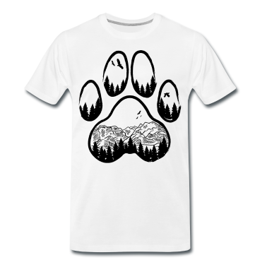 Hunde T-Shirt - Berge Wandern Camping Hund Hundepfote