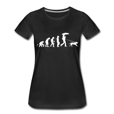 Hunde T-Shirt - Die immer mit dem Hund geht Evolution Fun Shirt