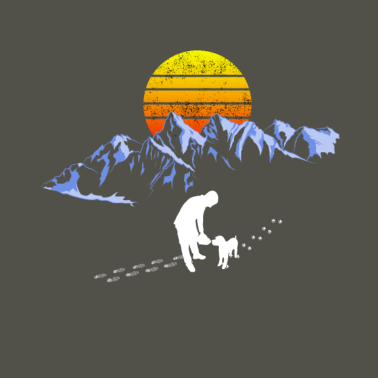 Motiv Berge Hund Wandern Bergsteigen Gassi Geschenk