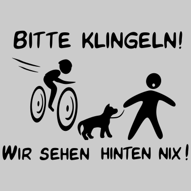 Motiv Bitte klingeln! Radfahrer-Hund