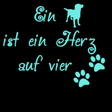 Motiv Hunde Spruch türkis