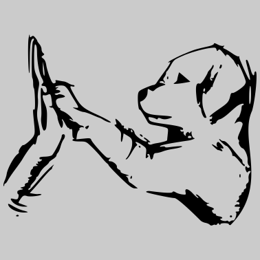 Motiv hund gibt 5 - high five