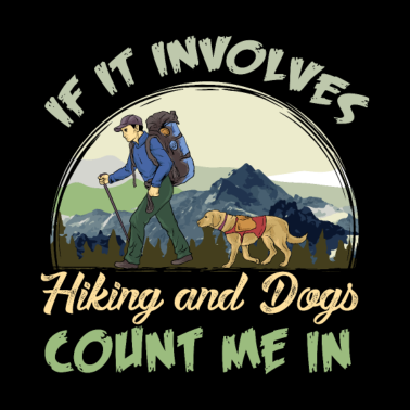 Motiv Wanderer Wandern Hunde Berg Wald Geschenk Rucksack