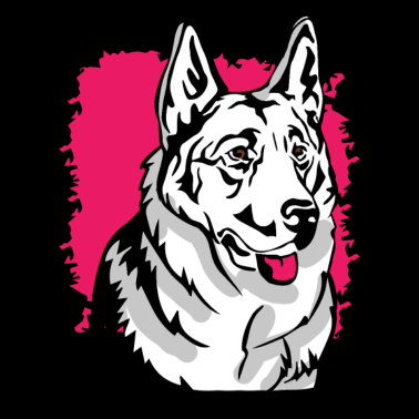 Motiv Weißer Deutscher Schäferhund Gesicht Kunstwerk