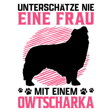 Motiv Frau mit Kaukasischer Owtscharka Kaukase Spruch