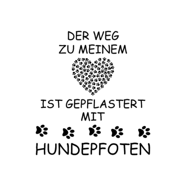 Motiv herz hundepfoten hundespruch