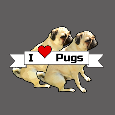 Motiv I love Pugs Mops Hund Haustier Tier Liebe Geschenk