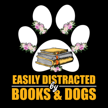 Motiv Leicht ablenkbar durch Bücher und Hunde Liebhaber