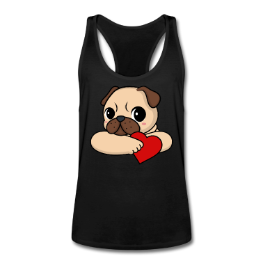 Hunde Tank Top - Valentinstag Mops mit Herz