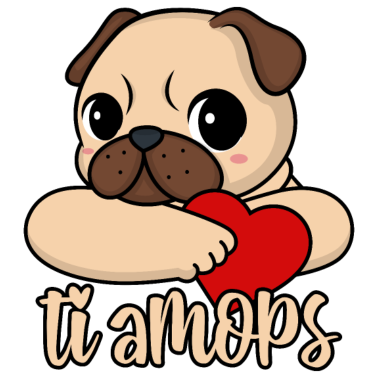 Motiv Valentinstag Mops Herz ti amops Liebe ti amo Paare