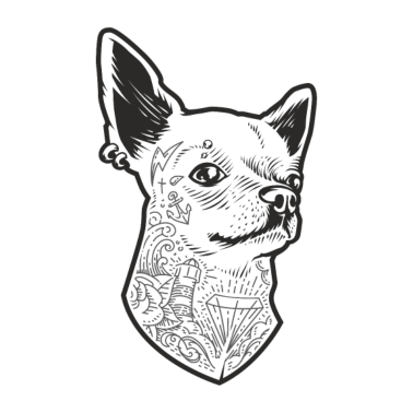Motiv Tattoo Hund Chihuahua Haustier Geschenk