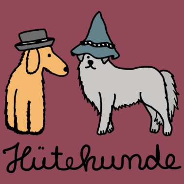 Motiv Huetehunde Hütehund Hunde mit Hut
