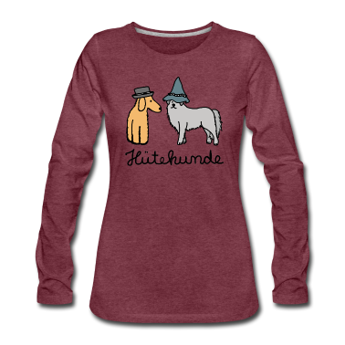 Hunde Langarmshirt - Huetehunde Hütehund Hunde mit Hut