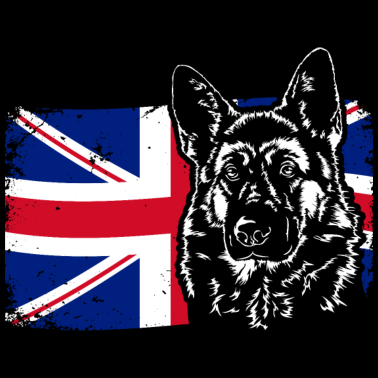 Motiv DEUTSCHER SCHÄFERHUND Union Jack Flag Wilsigns