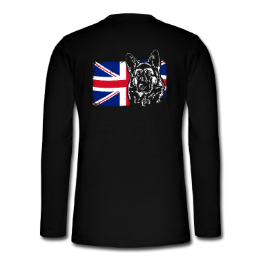 Hunde Langarmshirt - DEUTSCHER SCHÄFERHUND Union Jack Flag Wilsigns