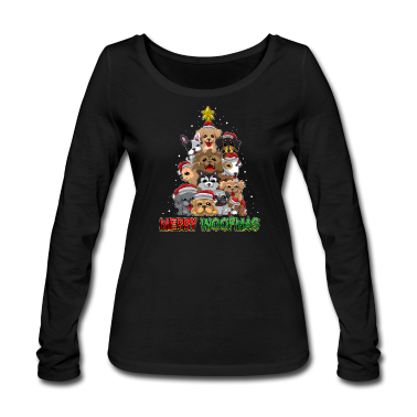 Hunde Langarmshirt - Merry Woofmas - Hundebesitzer Weihnachten Hund