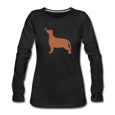 Hunde Langarmshirt - Irish Setter mit Schmetterling Irish Setter Halter