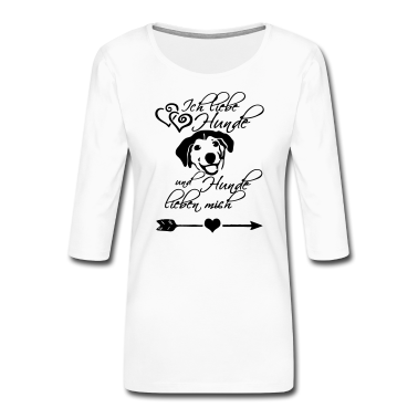 Hunde Langarmshirt - Ich liebe Hunde Liebe Tier Haustier Geschenk