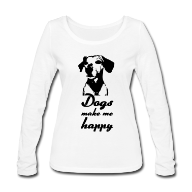 Hunde Langarmshirt - Dogs make me happy - Hunde, Sprüche, Geschenk