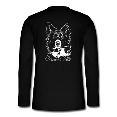 Hunde Langarmshirt - BORDER COLLIE Portrait Hunde Wilsigns Hütehunde