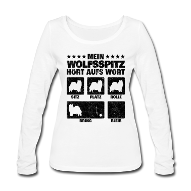 Hunde Langarmshirt - Wolfsspitz Zuhause ist deutscher Spitz Spruch