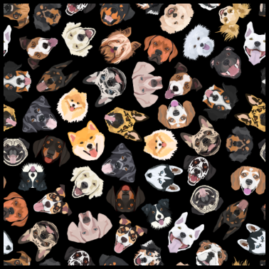 Motiv Fröhliche Illustration mit Hunden