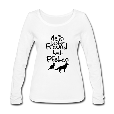 Hunde Langarmshirt - Bester Freund mit Pfoten Geschenk